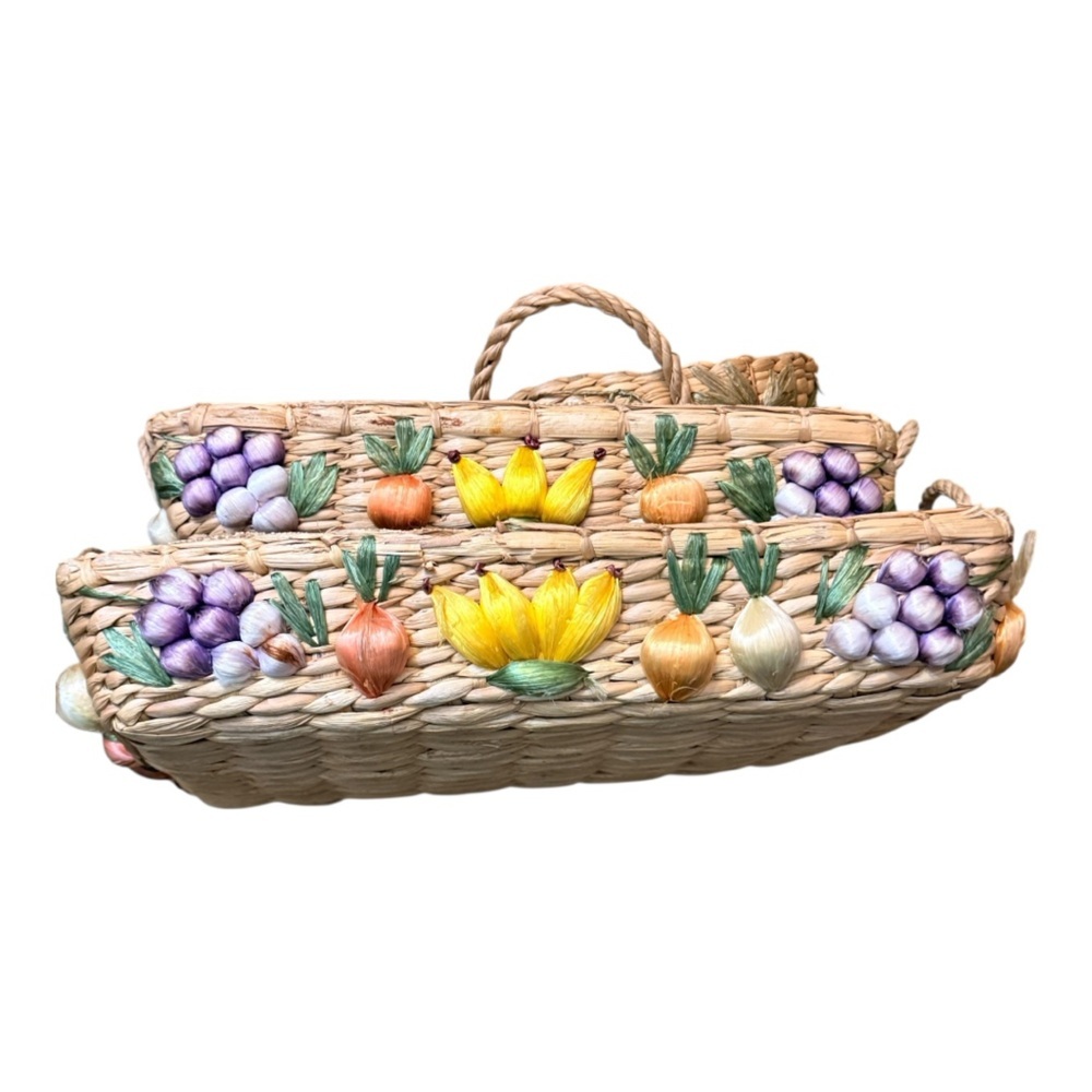 Vintage Wicker Basket Set as is